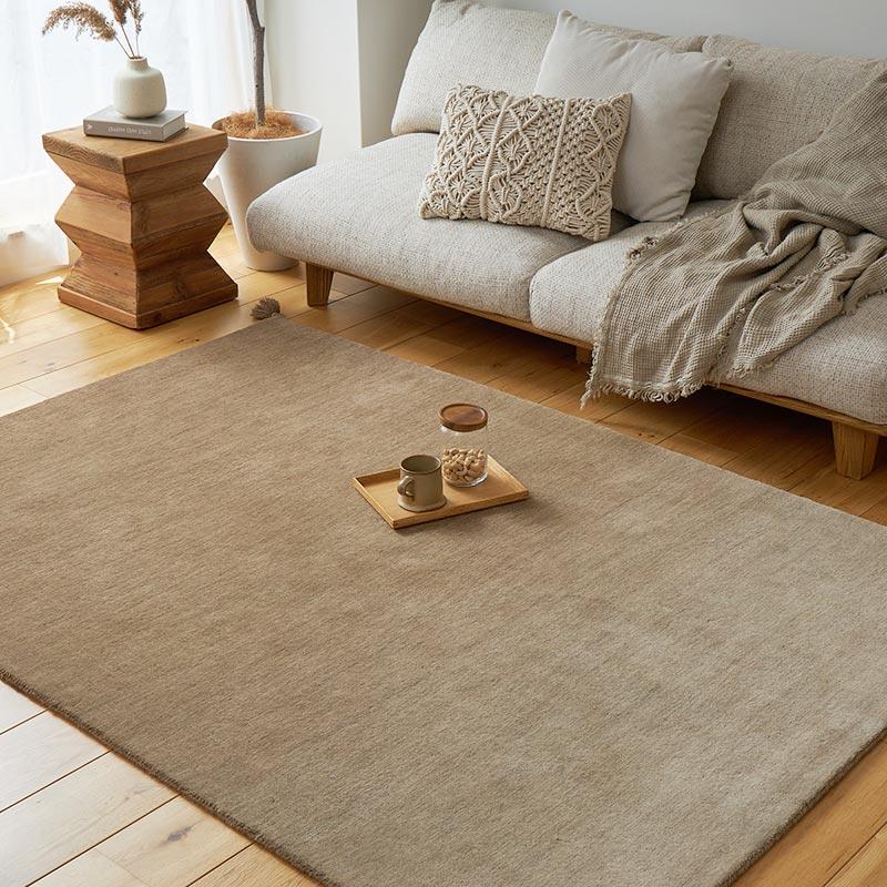 ラグ 130x190cm ベージュ ラグマット ルミィ ホットカーペットカバー ラグカーペット タッセル オールシーズン 一年中 春夏秋冬 ウール おしゃれ シンプル 無地 | ブランド登録なし | 03
