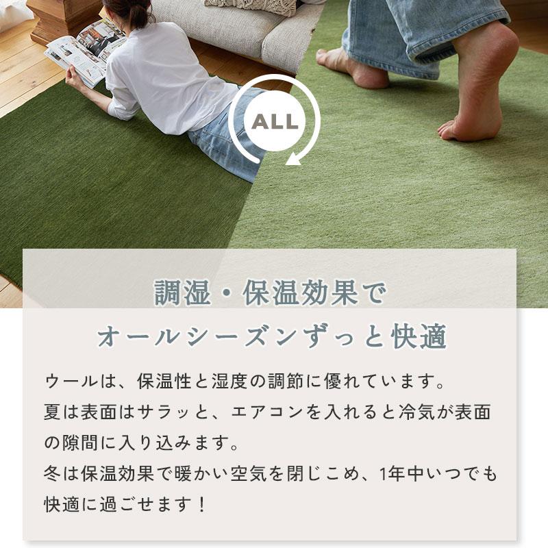 ラグ 130x190cm グリーン ラグマット ルミィ ホットカーペットカバー ラグカーペット タッセル オールシーズン 一年中 春夏秋冬 ウール おしゃれ シンプル 無地 | ブランド登録なし | 15