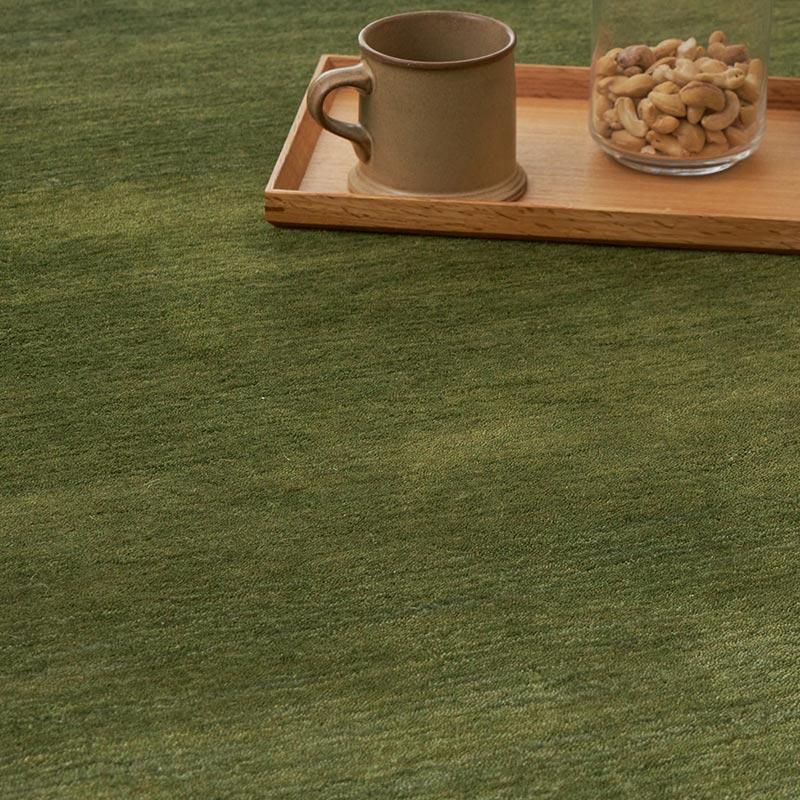 ラグ 130x190cm グリーン ラグマット ルミィ ホットカーペットカバー ラグカーペット タッセル オールシーズン 一年中 春夏秋冬 ウール おしゃれ シンプル 無地 | ブランド登録なし | 02