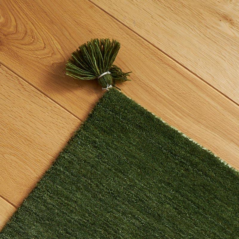 ラグ 130x190cm グリーン ラグマット ルミィ ホットカーペットカバー ラグカーペット タッセル オールシーズン 一年中 春夏秋冬 ウール おしゃれ シンプル 無地 | ブランド登録なし | 06