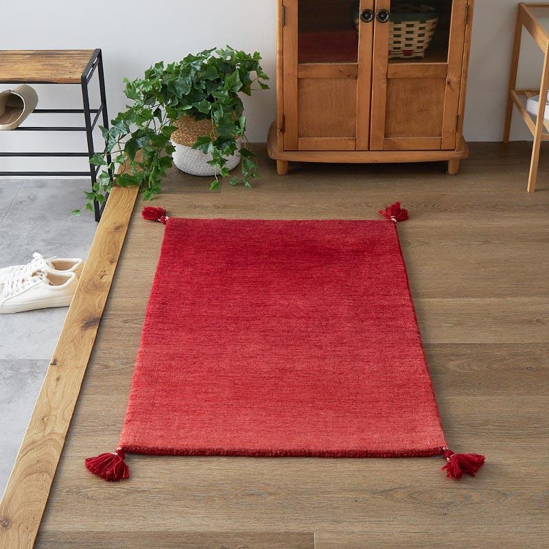 玄関マット 50x80cm レッド ルミィ タッセル オールシーズン 一年中 春夏秋冬 ウール おしゃれ シンプル 無地 モダン 和モダン アジアン 北欧 エスニック インテ | ブランド登録なし | 03