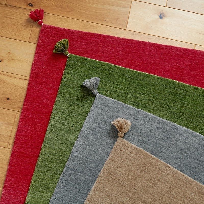 ラグ 130x190cm レッド ラグマット ルミィ ホットカーペットカバー ラグカーペット タッセル オールシーズン 一年中 春夏秋冬 ウール おしゃれ シンプル 無地 モ | ブランド登録なし | 10