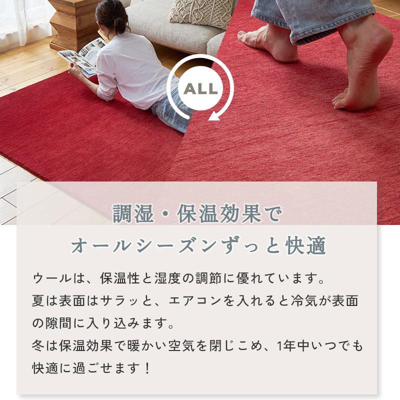 ラグ 130x190cm レッド ラグマット ルミィ ホットカーペットカバー ラグカーペット タッセル オールシーズン 一年中 春夏秋冬 ウール おしゃれ シンプル 無地 モ | ブランド登録なし | 15