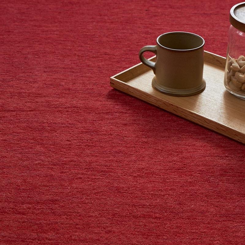 ラグ 130x190cm レッド ラグマット ルミィ ホットカーペットカバー ラグカーペット タッセル オールシーズン 一年中 春夏秋冬 ウール おしゃれ シンプル 無地 モ | ブランド登録なし | 02