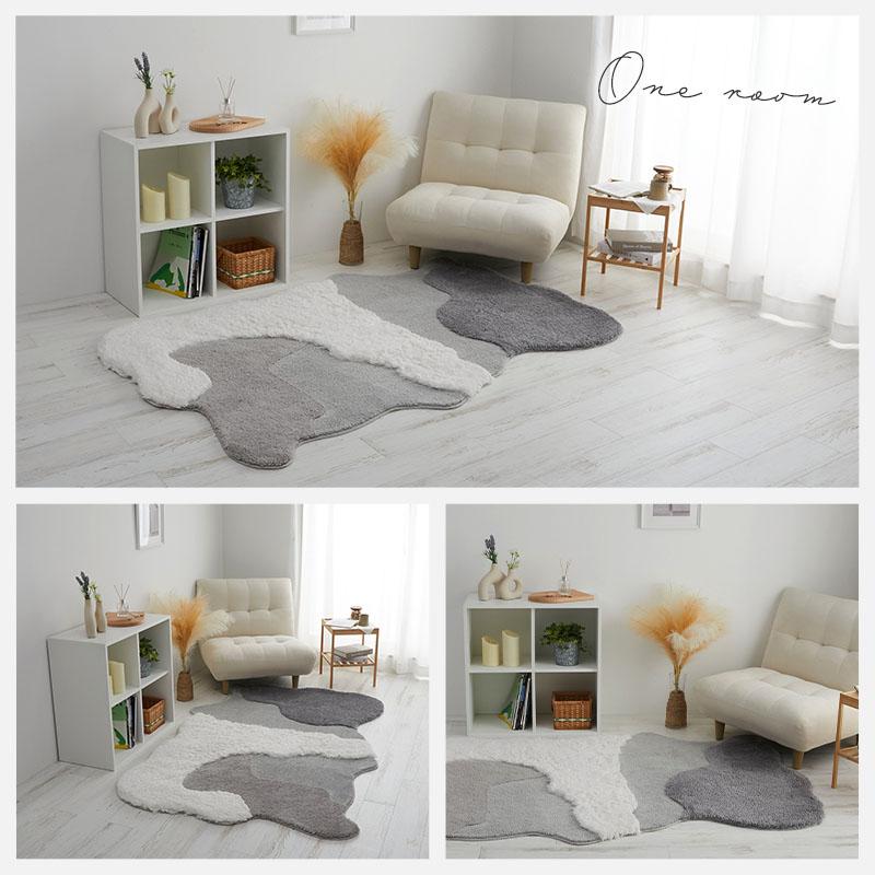 ラグ センターラグ ムクラ 100x150cm グレー 洗える 洗濯機可能 ラグマット カーペット 長方形 ウォッシャブル ホットカーペットカバー 滑り止め おしゃれ 立体 | ブランド登録なし | 06