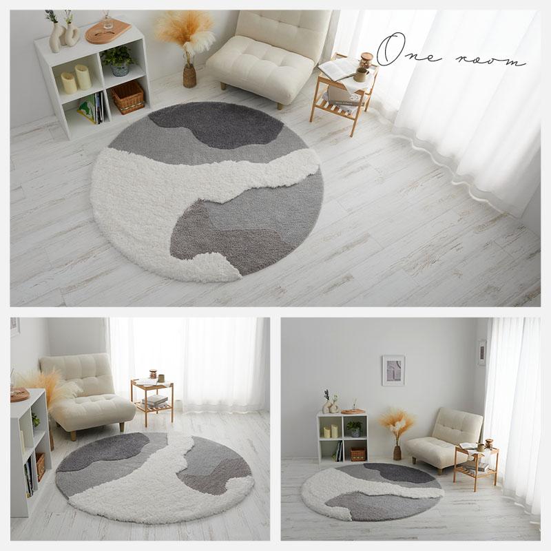 ラグ センターラグ ムクラ 160cm グレー 円形 洗える 洗濯機可能 ラグマット カーペット ラウンド ウォッシャブル ホットカーペットカバー 滑り止め おしゃれ 立 | ブランド登録なし | 06