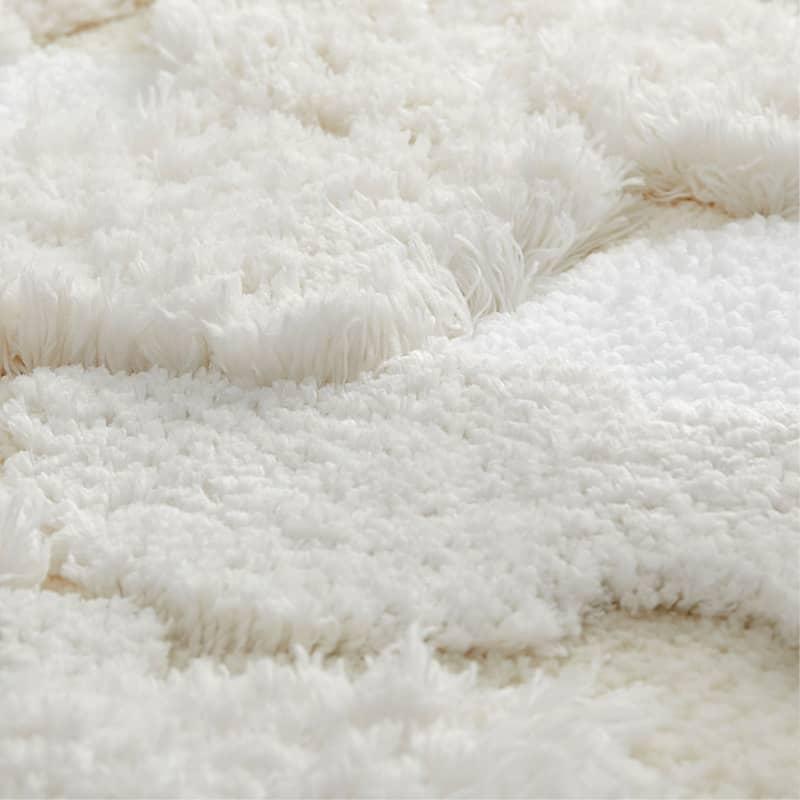 リビングラグ ラムル 100x150cm 洗える 洗濯機対応 滑り止め ホットカーペットカバー ウォッシャブル ラグカーペット ホワイト系 立体感 おしゃれ 北欧 カントリ | ブランド登録なし | 01
