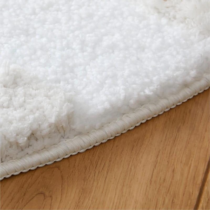 ラグ センターラグ ラムル 160cm 円形 洗える 洗濯機可能 ラグマット カーペット ラウンド ホワイト系 ウォッシャブル ホットカーペットカバー 滑り止め おしゃ | ブランド登録なし | 02