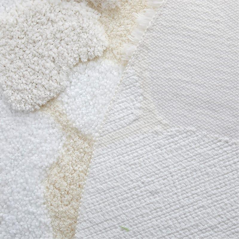 ラグ センターラグ ラムル 160cm 円形 洗える 洗濯機可能 ラグマット カーペット ラウンド ホワイト系 ウォッシャブル ホットカーペットカバー 滑り止め おしゃ | ブランド登録なし | 04