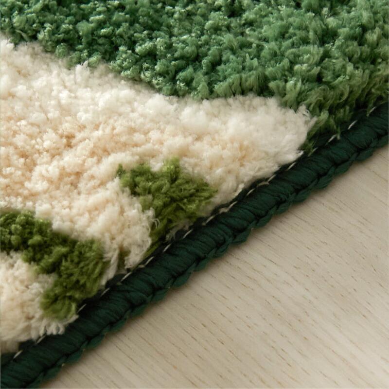 玄関マット モンステラ 50x80cm グリーン 洗える 洗濯機対応 すべり止め ホットカーペット対応 ウォッシャブル リーフ柄 マイクロファイバー 立体感 緑色 インテ | ブランド登録なし | 02