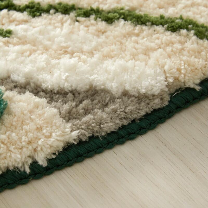 玄関マット モンステラ 75x90cm グリーン 洗える 洗濯機対応 すべり止め ホットカーペット対応 ウォッシャブル リーフ柄 マイクロファイバー 立体感 緑色 インテ | ブランド登録なし | 02