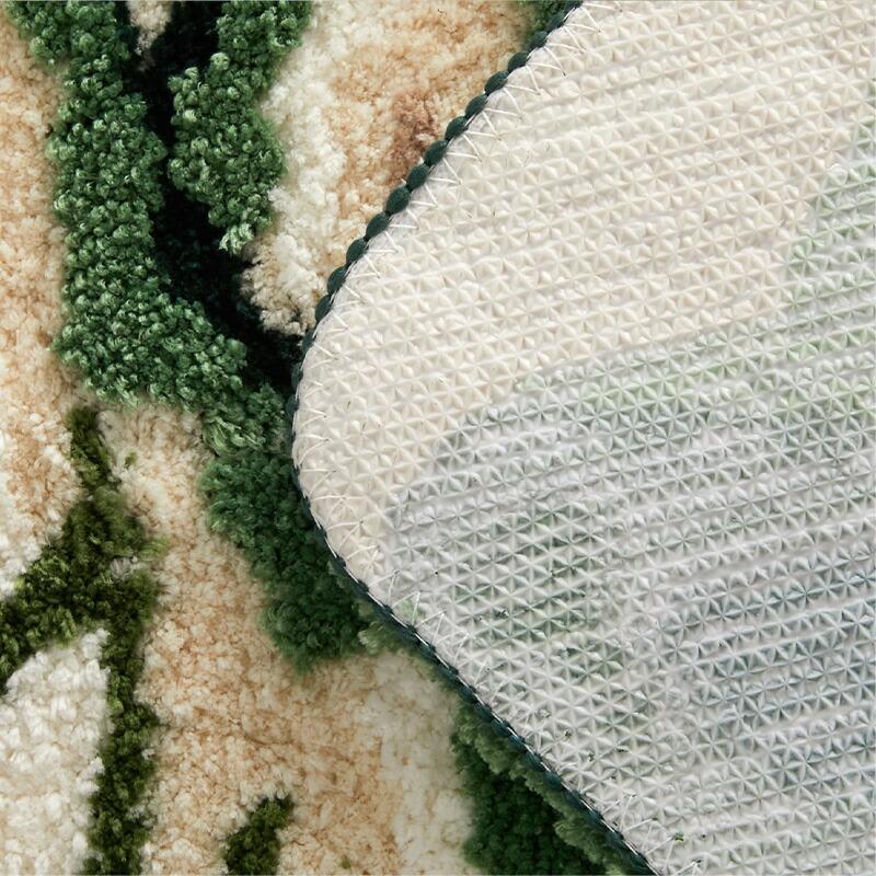 玄関マット モンステラ 75x90cm グリーン 洗える 洗濯機対応 すべり止め ホットカーペット対応 ウォッシャブル リーフ柄 マイクロファイバー 立体感 緑色 インテ | ブランド登録なし | 04