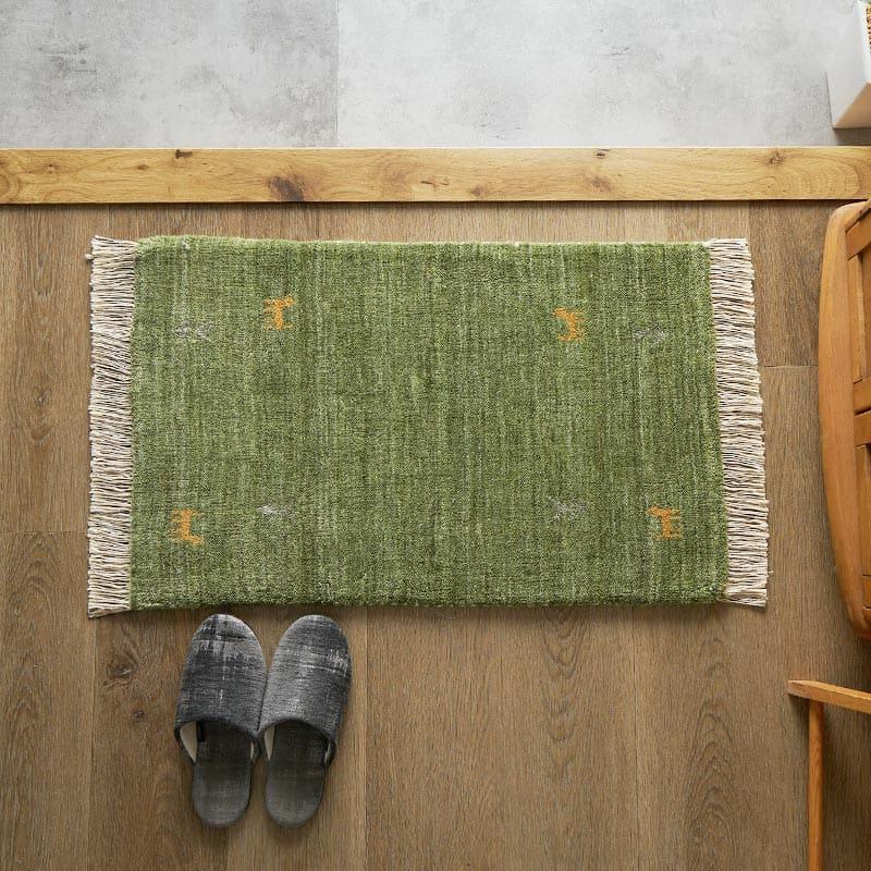 玄関マット 50x80cm グリーン ギャッベ おしゃれ かわいい レトロ 和モダン 和風 カジュアル 北欧 玄関ラグ 春夏秋冬 オールシーズン 一年中 | ブランド登録なし | 01