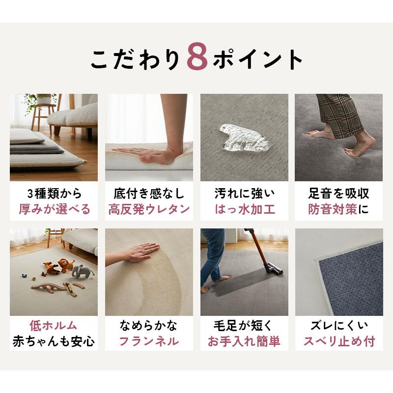 ホリデープラス 高反発18mm 235x330cm アイボリー 高反発ウレタン はっ水加工 低ホルムアルデヒド 遮音 防音 すべり止め ホットカーペットカバー シンプル 無地 | ブランド登録なし | 03