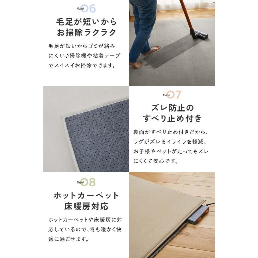 ホリデープラス 高反発18mm 235x330cm アイボリー 高反発ウレタン はっ水加工 低ホルムアルデヒド 遮音 防音 すべり止め ホットカーペットカバー シンプル 無地 | ブランド登録なし | 08