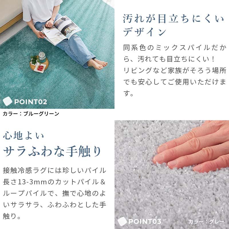 ラグカーペット 130x190cm ブルーグリーン オアシス2 ラグマット 無地 シンプル 洗える 冷感 すべり止め 防ダニ 抗菌・防臭 低ホルムアルデヒド ホットカーペッ | ブランド登録なし | 08