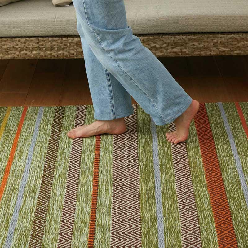 ラグマット 120x170cm グリーン アレーナチェスカ カーペット エスニック 洗える 総柄 おしゃれ レトロ アジアン 一人暮らし インテリアマット 和モダン 和風 リ | ブランド登録なし | 13