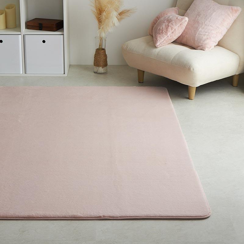 ラビットファー ラグ 90x130cm ピンク ラファ ラグマット ラグカーペット 洗える すべり止め ウォッシャブル ホットカーペットカバー おしゃれ かわいい 韓国風 | ブランド登録なし