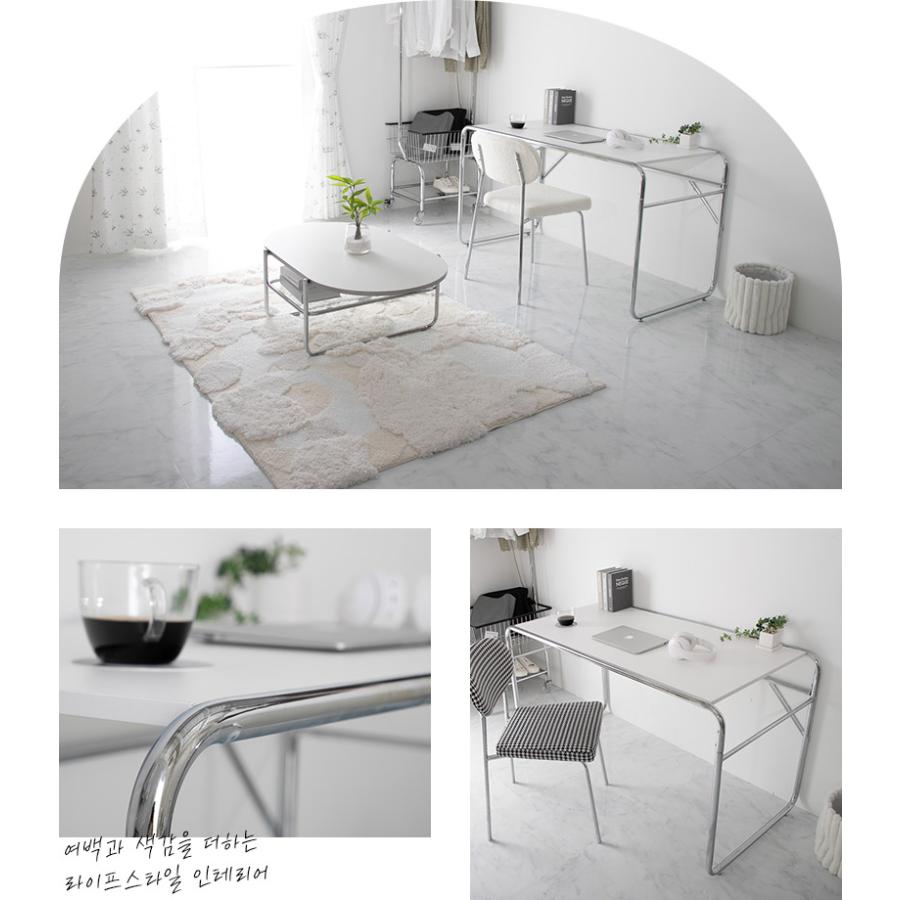 デスク 134x65x70cm ホワイト スチールフレーム フォンド パソコンデスク PCデスク 白家具 韓国インテリア おしゃれ かわいい 一人暮らし 北欧 姫系 パーティク | ブランド登録なし | 01