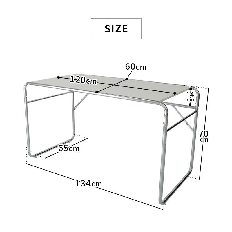 デスク 134x65x70cm ホワイト スチールフレーム フォンド パソコンデスク PCデスク 白家具 韓国インテリア おしゃれ かわいい 一人暮らし 北欧 姫系 パーティク | ブランド登録なし | 05
