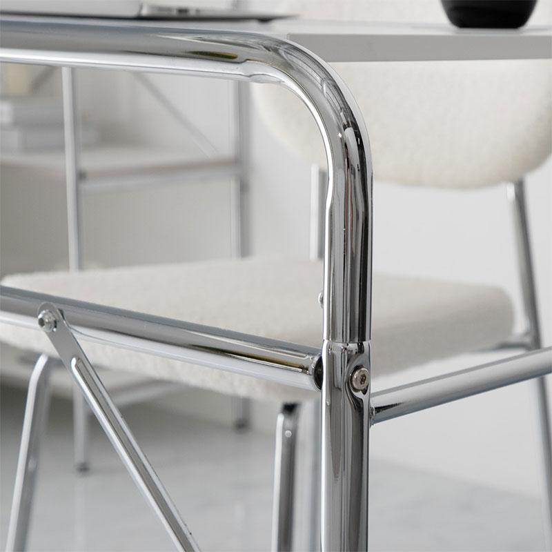 デスク 134x65x70cm ホワイト スチールフレーム フォンド パソコンデスク PCデスク 白家具 韓国インテリア おしゃれ かわいい 一人暮らし 北欧 姫系 パーティク | ブランド登録なし | 08