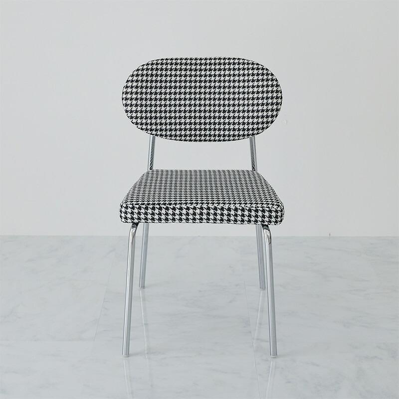 チェア 48x52x76cm 千鳥格子柄 アームレス 肘無 千鳥柄 おしゃれ かわいい カジュアル 白黒 ホワイト×ブラック アベイ ダイニングチェア ラウンジチェア デスク | ブランド登録なし | 10