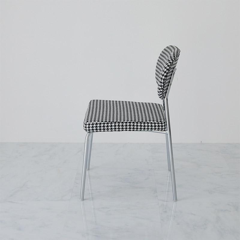 チェア 48x52x76cm 千鳥格子柄 アームレス 肘無 千鳥柄 おしゃれ かわいい カジュアル 白黒 ホワイト×ブラック アベイ ダイニングチェア ラウンジチェア デスク | ブランド登録なし | 11