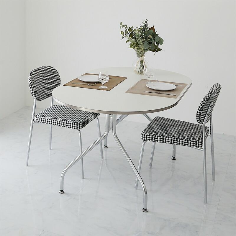 チェア 48x52x76cm 千鳥格子柄 アームレス 肘無 千鳥柄 おしゃれ かわいい カジュアル 白黒 ホワイト×ブラック アベイ ダイニングチェア ラウンジチェア デスク | ブランド登録なし | 14