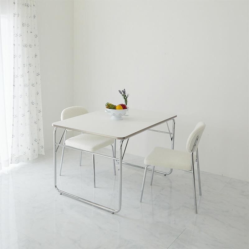 チェア 48x52x76cm ホワイト アームレス 肘無 イーズ おしゃれ かわいい 白家具 ダイニングチェア ラウンジチェア デスクチェア 北欧 韓国インテリア 一人暮らし | ブランド登録なし | 14