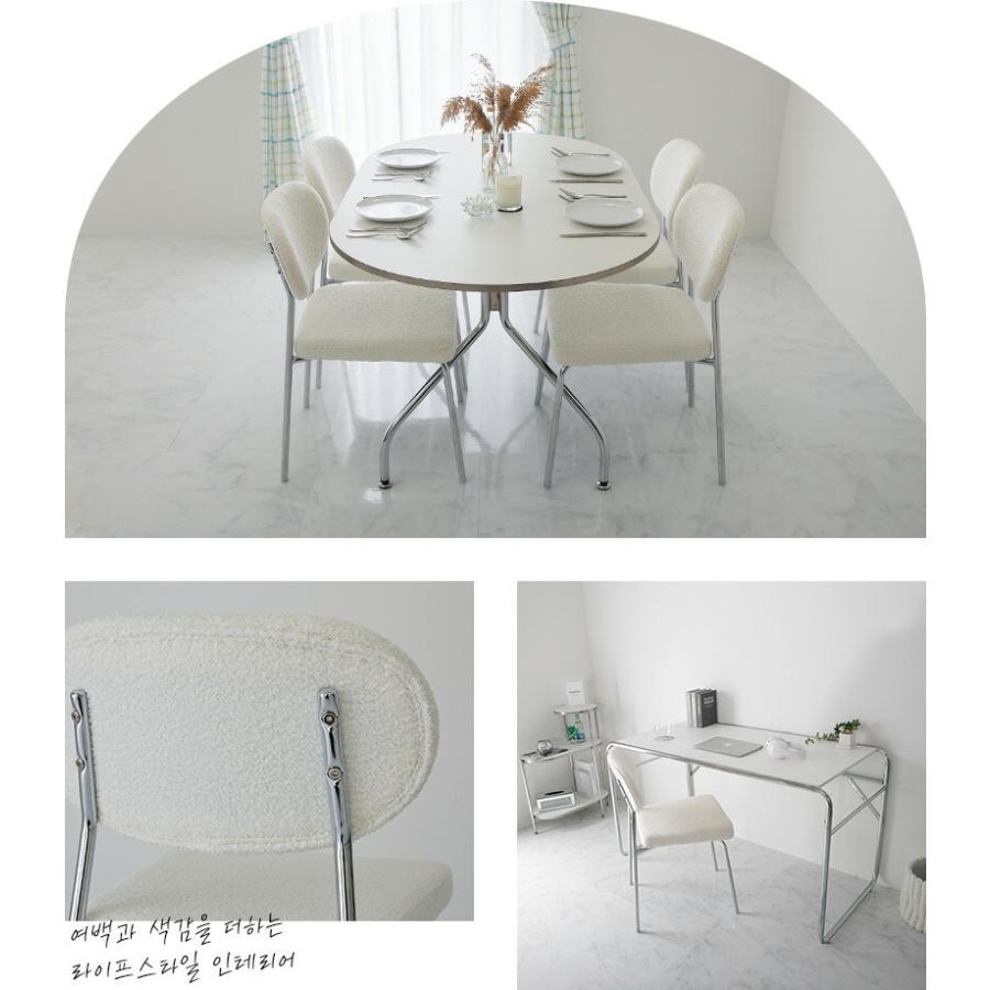 チェア 48x52x76cm ホワイト アームレス 肘無 イーズ おしゃれ かわいい 白家具 ダイニングチェア ラウンジチェア デスクチェア 北欧 韓国インテリア 一人暮らし | ブランド登録なし | 01