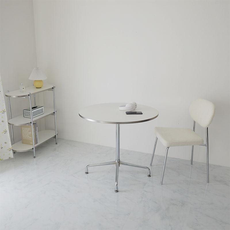 チェア 48x52x76cm ホワイト アームレス 肘無 イーズ おしゃれ かわいい 白家具 ダイニングチェア ラウンジチェア デスクチェア 北欧 韓国インテリア 一人暮らし | ブランド登録なし | 06