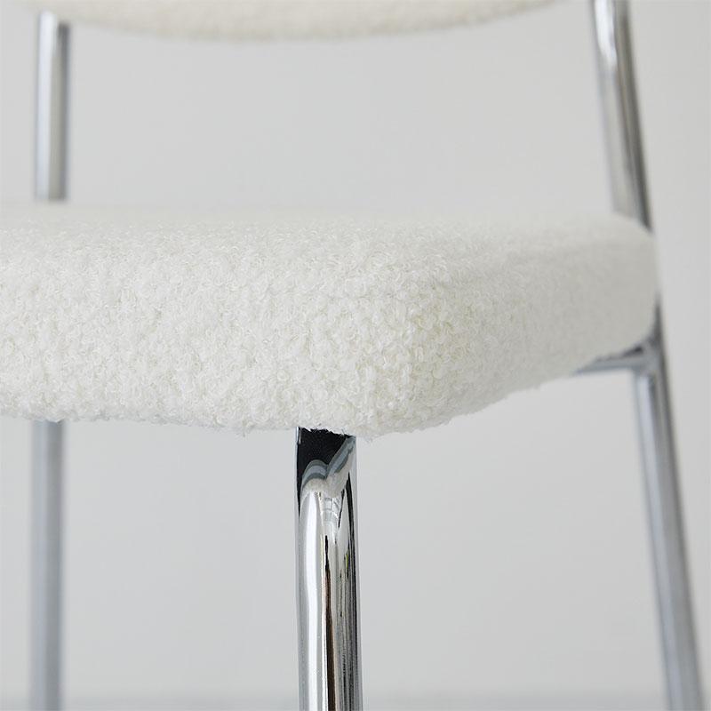 チェア 48x52x76cm ホワイト アームレス 肘無 イーズ おしゃれ かわいい 白家具 ダイニングチェア ラウンジチェア デスクチェア 北欧 韓国インテリア 一人暮らし | ブランド登録なし | 08