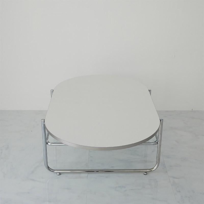 リビングテーブル 100x64x35cm ホワイト センターテーブル ローテーブル スキム おしゃれ かわいい 白家具 北欧 韓国インテリア 一人暮らし スチール脚 金属脚 | ブランド登録なし | 12