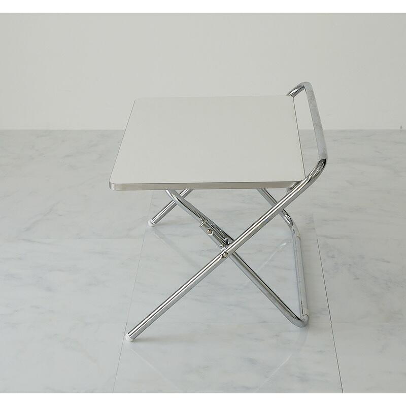 折り畳みテーブル  65x47x41cm ホワイト センターテーブル ローテーブル セイル おしゃれ かわいい 白家具 北欧 韓国インテリア 一人暮らし スチール脚 金属脚 | ブランド登録なし | 12