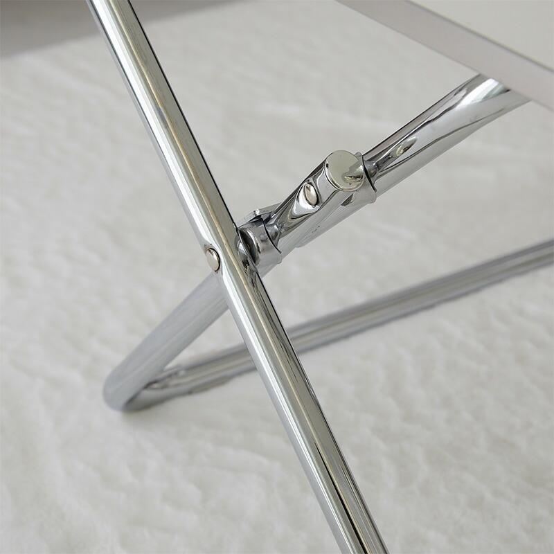 折り畳みテーブル  65x47x41cm ホワイト センターテーブル ローテーブル セイル おしゃれ かわいい 白家具 北欧 韓国インテリア 一人暮らし スチール脚 金属脚 | ブランド登録なし | 13