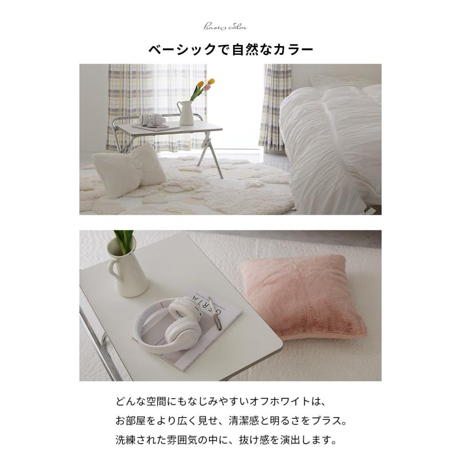 折り畳みテーブル  65x47x41cm ホワイト センターテーブル ローテーブル セイル おしゃれ かわいい 白家具 北欧 韓国インテリア 一人暮らし スチール脚 金属脚 | ブランド登録なし | 03