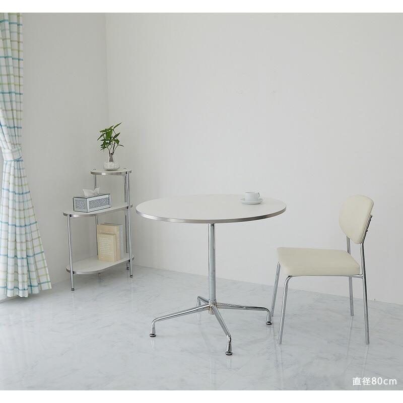 カフェテーブル  80cm 円形 ホワイト ダイニングテーブル モルセル おしゃれ かわいい 白家具 北欧 韓国インテリア 一人暮らし スチール脚 金属脚 シンプル 座卓 | ブランド登録なし
