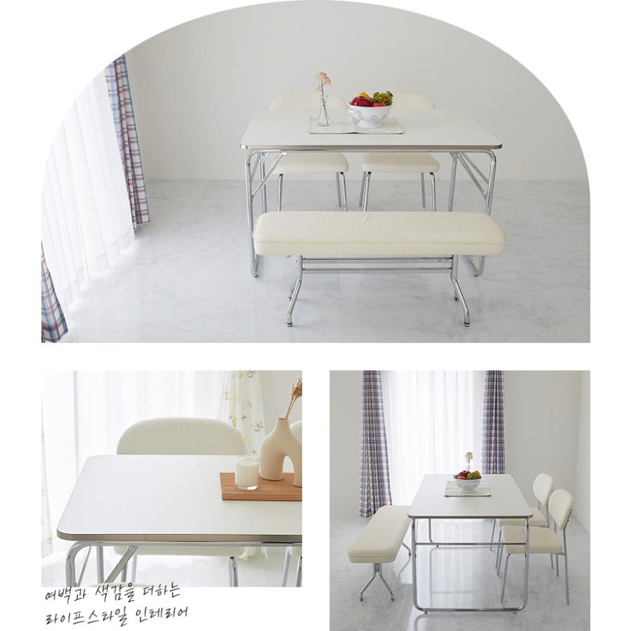 テーブル 幅120cm ホワイト ダイニングテーブル デスク セーン 金属フレーム シルバー パソコンデスク PCデスク 長方形 四人掛け 4人用 おしゃれ 白家具 韓国イ | ブランド登録なし | 01