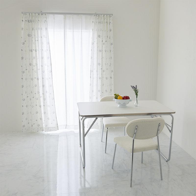 テーブル 幅120cm ホワイト ダイニングテーブル デスク セーン 金属フレーム シルバー パソコンデスク PCデスク 長方形 四人掛け 4人用 おしゃれ 白家具 韓国イ | ブランド登録なし | 08