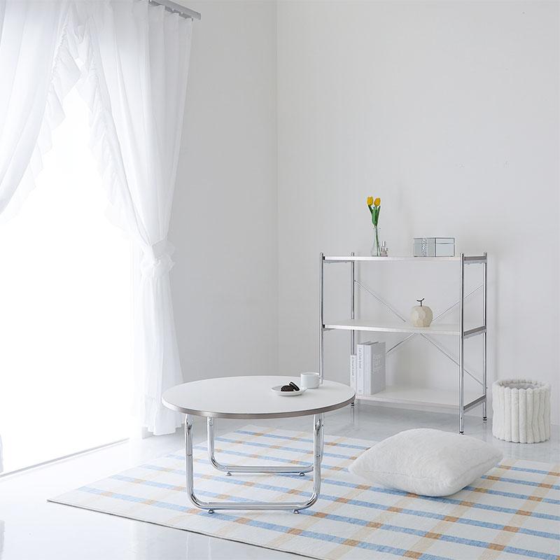 リビングテーブル 幅70cm ホワイト センターテーブル ローテーブル アイディル 金属フレーム 白家具 おしゃれ 北欧 韓国インテリア かわいい 一人暮らし 座卓 ラ | ブランド登録なし | 06