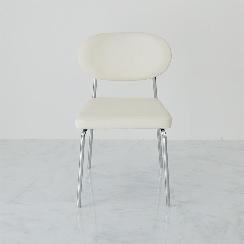 ダイニングチェア ホワイト トリム 金属フレーム シルバー アームレス 肘無 おしゃれ 白家具 韓国インテリア 北欧 かわいい 一人暮らし カフェ 喫茶店 食卓チェ | ブランド登録なし | 11