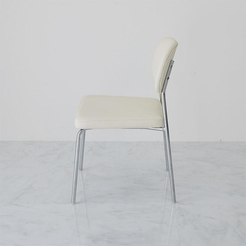 ダイニングチェア ホワイト トリム 金属フレーム シルバー アームレス 肘無 おしゃれ 白家具 韓国インテリア 北欧 かわいい 一人暮らし カフェ 喫茶店 食卓チェ | ブランド登録なし | 12