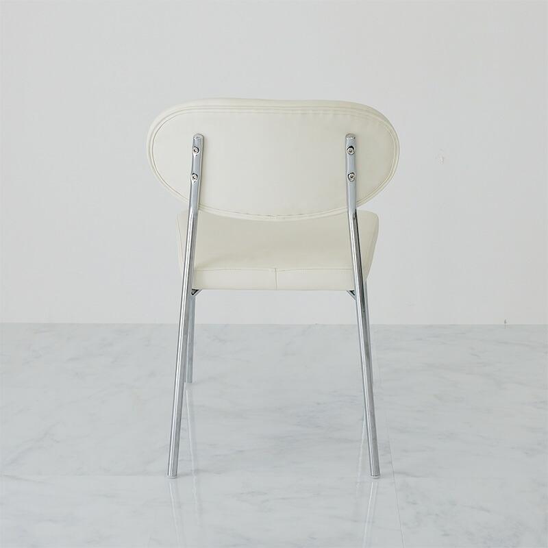 ダイニングチェア ホワイト トリム 金属フレーム シルバー アームレス 肘無 おしゃれ 白家具 韓国インテリア 北欧 かわいい 一人暮らし カフェ 喫茶店 食卓チェ | ブランド登録なし | 14