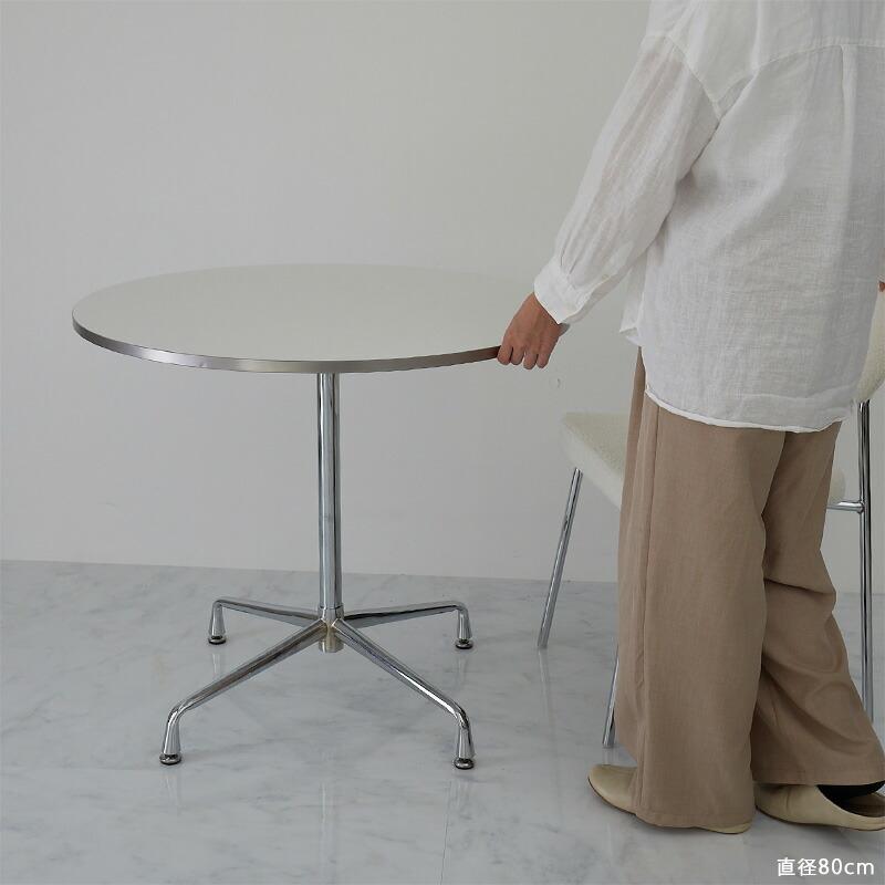 カフェテーブル  60cm 円形 ホワイト ダイニングテーブル モルセル おしゃれ かわいい 白家具 北欧 韓国インテリア 一人暮らし スチール脚 金属脚 シンプル 座卓 | ブランド登録なし | 14
