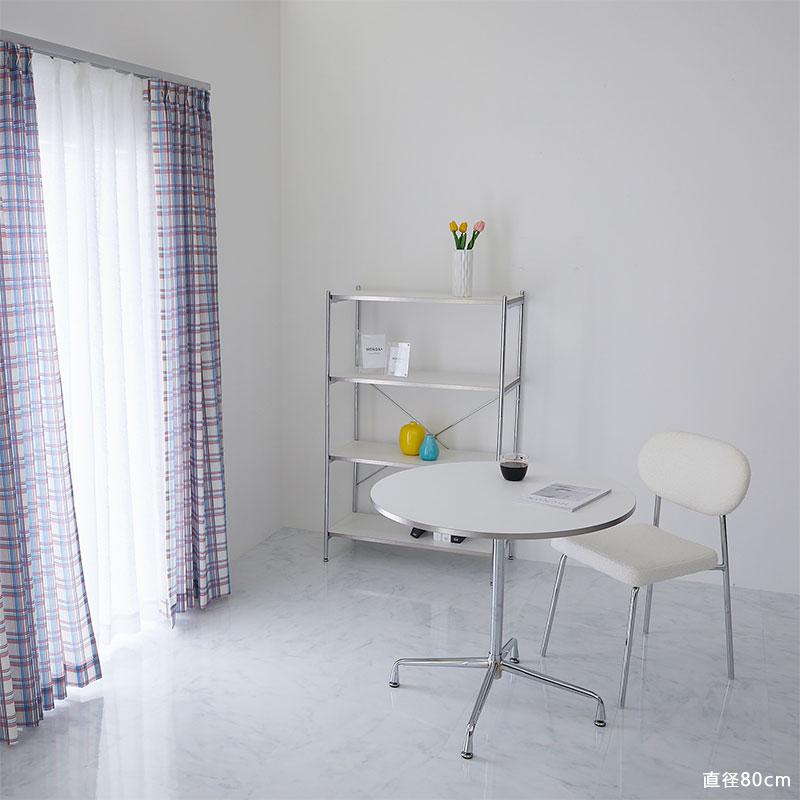 カフェテーブル  60cm 円形 ホワイト ダイニングテーブル モルセル おしゃれ かわいい 白家具 北欧 韓国インテリア 一人暮らし スチール脚 金属脚 シンプル 座卓 | ブランド登録なし | 08