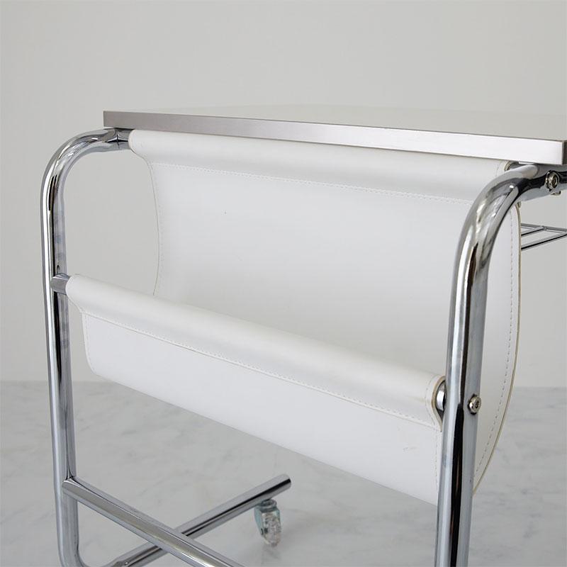 サイドテーブル 幅55cm ホワイト キャスター付き フェロー ソファサイド ソファ横 おしゃれ 北欧 金属フレーム シルバー 韓国インテリア 白家具 ソファテーブル | ブランド登録なし | 10