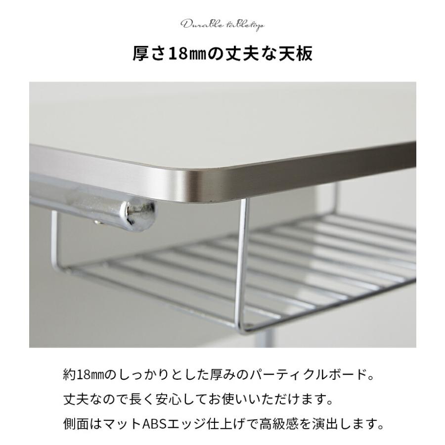 サイドテーブル 幅55cm ホワイト キャスター付き フェロー ソファサイド ソファ横 おしゃれ 北欧 金属フレーム シルバー 韓国インテリア 白家具 ソファテーブル | ブランド登録なし | 04