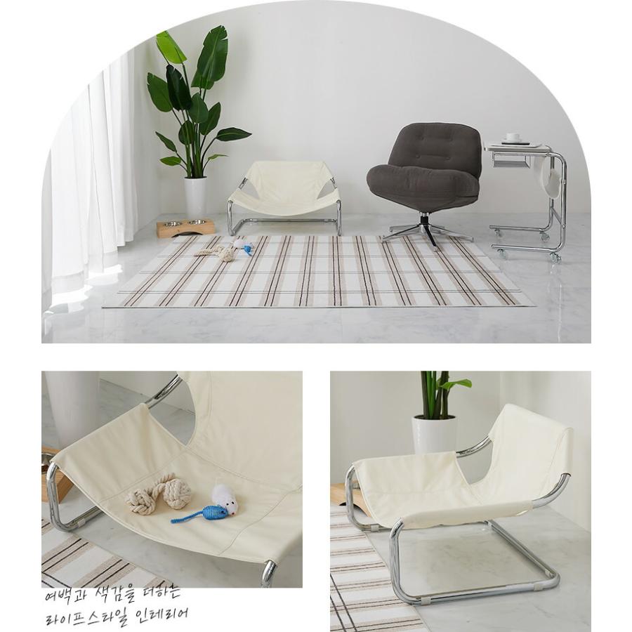 ペットベッド 75x59x45cm ホワイト PUレザー おしゃれ かわいい 金属フレーム シルバー 北欧 韓国インテリア ペット用ベッド ペットベット 犬 猫 | ブランド登録なし | 01