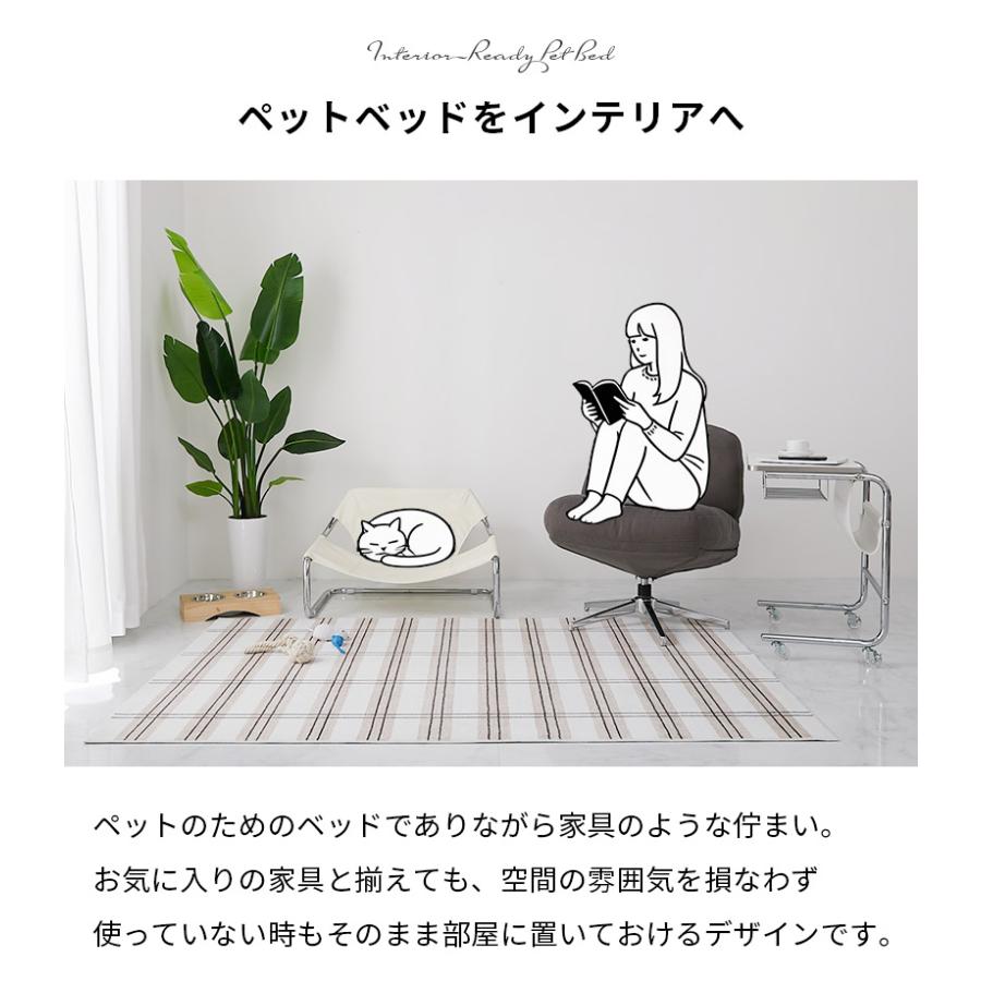 ペットベッド 75x59x45cm ホワイト PUレザー おしゃれ かわいい 金属フレーム シルバー 北欧 韓国インテリア ペット用ベッド ペットベット 犬 猫 | ブランド登録なし | 04