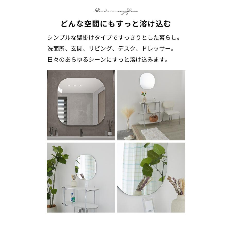 壁掛けミラー 50cm 円形 シルバー ウォールミラー リュール ラウンド サークル 鏡 おしゃれ 韓国インテリア 北欧 一人暮らし 玄関 リビング 寝室 | ブランド登録なし | 04